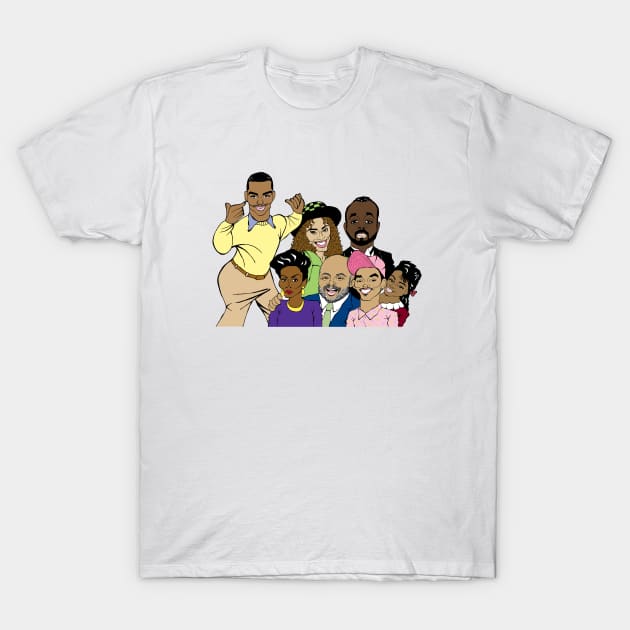 FRESH PRINCE OF BEL AIR CAST - FAN ART!!! T-Shirt by cartoonistguy